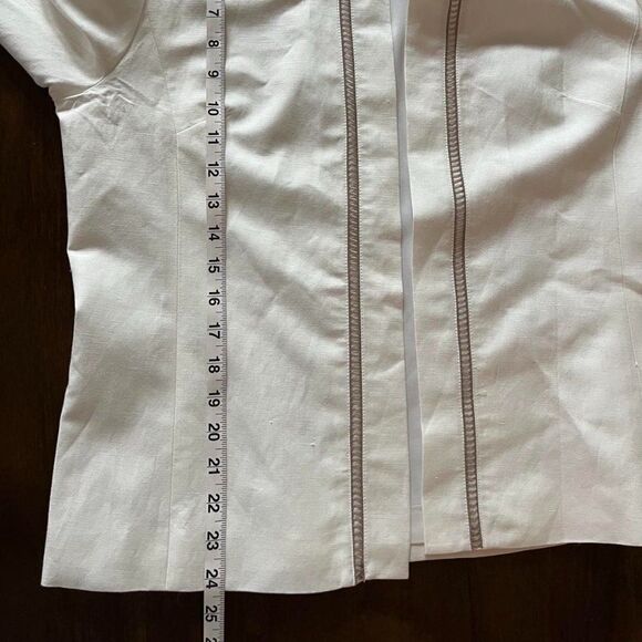 NWT Coldwater Creek Linen White Round Neck 3/4 Sleeve  Closure Jaket size M - Picture 11 of 12